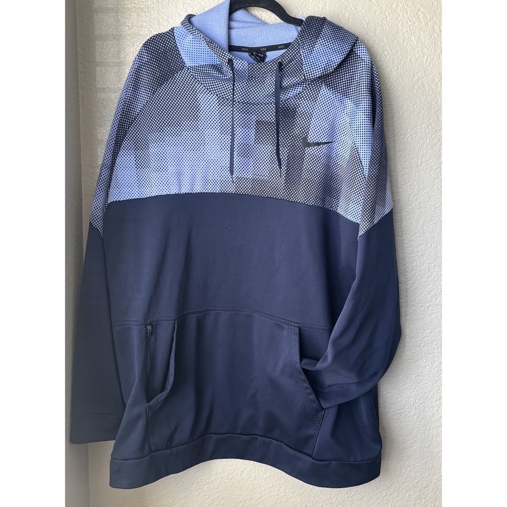 Nike Therma Men's Pullover Training Hoodie/Jacket Obsidian/Royal Pulse/Blk 4XL